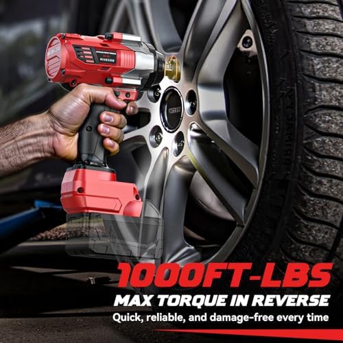 DIYtoolifz Cordless Impact Wrench 1/2” Compatible with Milwaukee 18v Battery(Bare Tool), 1000FT-LBS High Torque Impact Driver, Electric Impact Gun with LED Light, Variable Speeds, 4-Speed Control
