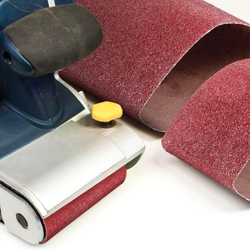Demissle 10 Pack 8 x 19 Inch Floor Sanding Belt 36 Grit Heavy Duty Aluminum Oxide Cloth Sanding Belts Drum Floor Sander Sandpaper for Commercial and Residential Flooring