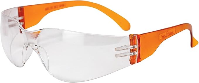 BISON LIFE Clear Safety Glasses – ANSI Z87.1 Scratch & Impact Resistant Wrap Around Eye Protection Goggles for Men & Women