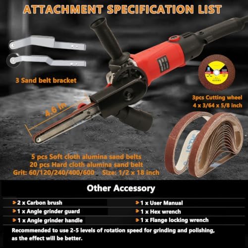 Belt Sander - 1080W 6-Speed Variable Speed Detail Band File Belt Sander,1/2 x 18" Finger Belt Sander for Grinding and Polishing Wood, Paint, Metal Rust Move,welding Spot and DIY.