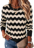 Womens Sweaters Crew Neck Long Sleeve Casual Fall Outfits Fashion Clothing