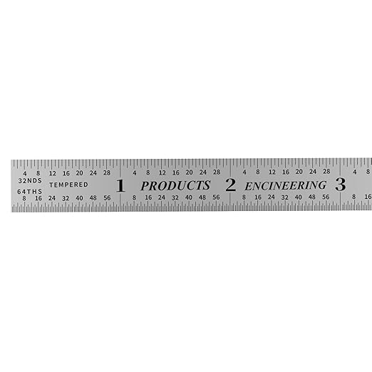 PEC Tools Made in USA Machinist Rule, 6" Flexible Steel Rule (5 Pack), Markings 1/10",1/50",1/32",1/64",