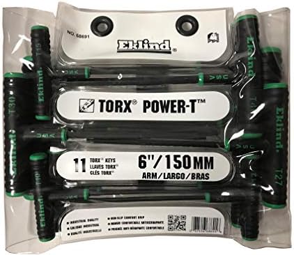 Eklind Tool 68691 Power-T Handle TORX star Key - 11pc set T6-T50 (6In shaft)