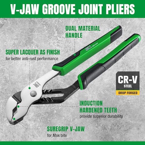 SK 2-Piece Pliers Set, 8'' Slip Joint & 10'' Water Pump Pliers, CR-V Steel