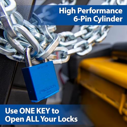 PACLOCK's 3-Series Padlock, Standard Rekeyable (SR), 3/8" Diameter Hard. Stainless Steel Shackle, 2-1/2" Tall, Keyed Differently w/ 2 Keys, Blue