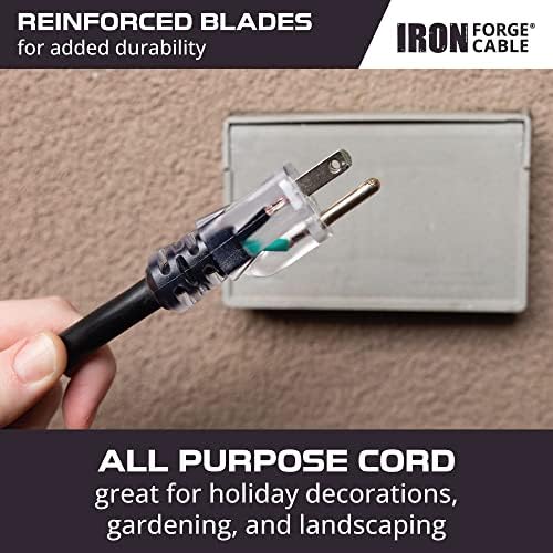 Iron Forge Cable 10 Gauge Extension Cord Heavy Duty, 50 Ft - Black SJTW