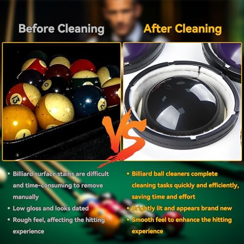 Billiard Ball Cleaning Machine, Pool Ball Polishing Cleaning Machine, Automatic 16 Ball Pool Ball Washer & Polisher with Powerful 180W Motor, for American Style Billiards 110V