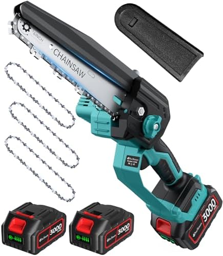6 inch Mini Chainsaw Cordless for Wood Cutting, 1000W Brushless Motor,