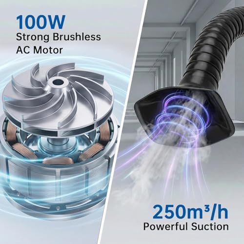 Fume Extractor, 3-Stage Filtration, 14-Pcs Filters , HEPA Filter, 250m³/h