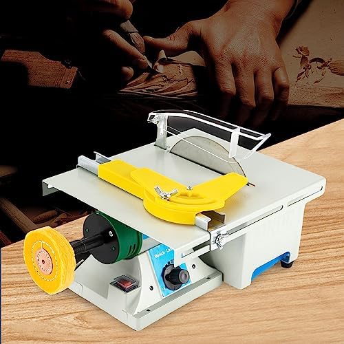 5-in-1 Mini Lapidary Saw,110V 750W Gem Jewelry Polishing Grinding Machine,800-10000rpm Adjustable Jewelry Making Bench Grinder Sander for Carving,Polishing
