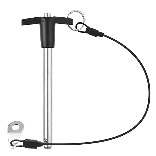 T Handle Quick Release Pin 3/8 Inch Diameter,304 Stainless Steel Ball Locking Pin with Push Button Lanyard Usable Length 3.54"(9.5mm x 90mm)