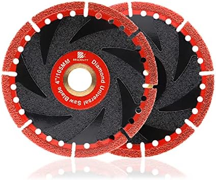 Metal Cutting Diamond Blade 4"- BRSCHNITT 2pcs 105mm All-Purpose Diamond Saw Blade for Rebar Sheet Metal Angle Iron Stainless Steel Concrete.