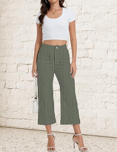 Wide Leg Jeans for Women Trendy High Waisted Flare Jeans Cropped Pants Stretchy Baggy
