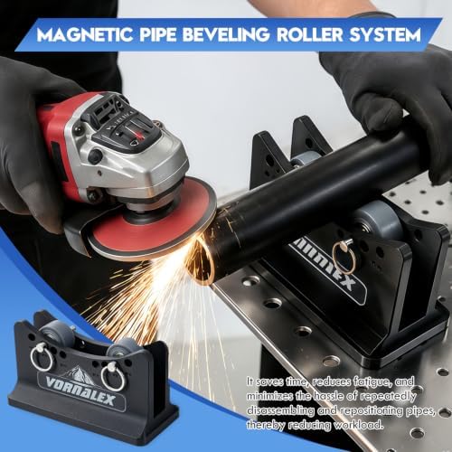 Magnetic Pipe Bevel Roller System for Welding & Fabrication