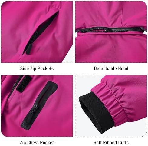 MoFiz Girl's Ski Jacket Fleece Snow Winter Coat Kids Warm Snowboard Jacket