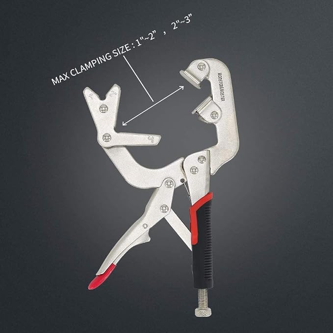 Monster & Master Welding Pipe Plier Clamp, Fast Release, C-Clamp Locking with Large V-Pads, 10 Inch (2-Piece), ATHUS-MM-WLP-S9x2