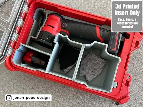 Jonah Pope Design 3d Printed Insert designed for M12 Orbital Detail Sander and Packout Organizer (Insert only) (Red)