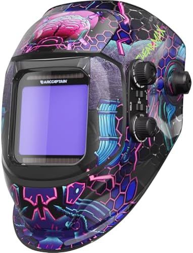 ARCCAPTAIN Auto Darkening Welding Helmet, 3.94"X3.66" Large Viewing Screen