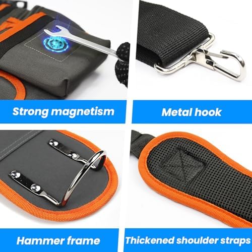 Professional Tool Belt for Men, Magnetic Tool Belt with Suspenders