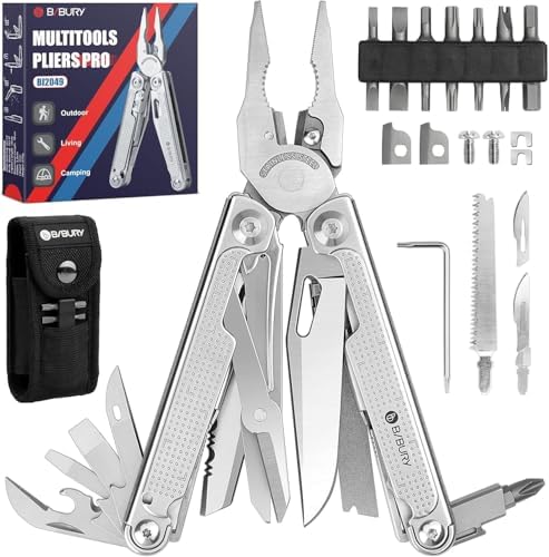 BIBURY Multitool Pliers Pro with 440A Knife & Full Size Scissors, BI2049