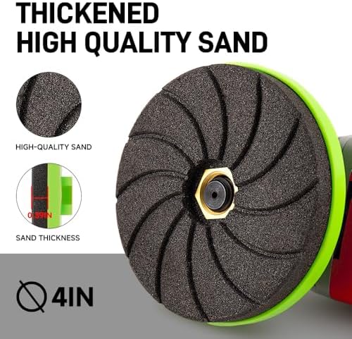 LOZLIN Diamond Polishing Pads, 3 Pack 4 Inch, for Tile, Marble and Granite, Chamfering, Edge Shaping, 50/100/200 Grit, Angle Grinder