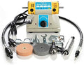 Electric Bench Buffer Polisher, 350W Mini Jewelry Rock Polishing Grinding Buffing Benchtop Tool Kits, Variable Speed 0~10000 RPM, DIY Rock Gem Jade