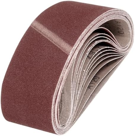 HARFINGTON 3-1/2 x 15-1/2 Inch Sanding Belts, 15 Pcs 120 Grit Aluminum Oxide Abrasive Belt Sander File Belt for Woodworking, Metal Polishing, Knife Sharpener