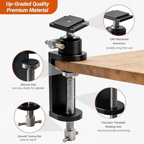 360° Rotating Bench Mount Stand for Smart Mini Fractal Vise, CNC-Machined Aluminum Base with Locking Rotation, for Woodworking, Jewelry, DIY & Model Making