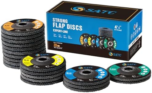 S SATC 20PCS Flap Discs 4 1/2 for Angle Grinder 40/60/80/120 Grit Flap Disc High-Density Bevel Type Angle Grinder Sanding Disc Abrasive Flap Disk #29