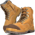 ROCKROOSTER Work Boots for Men,7 inch,Steel Toe,Side Zipper, Oiled Leather Shoes,Static Control,Breathable,Quick Dry(AK232Z-245Z)