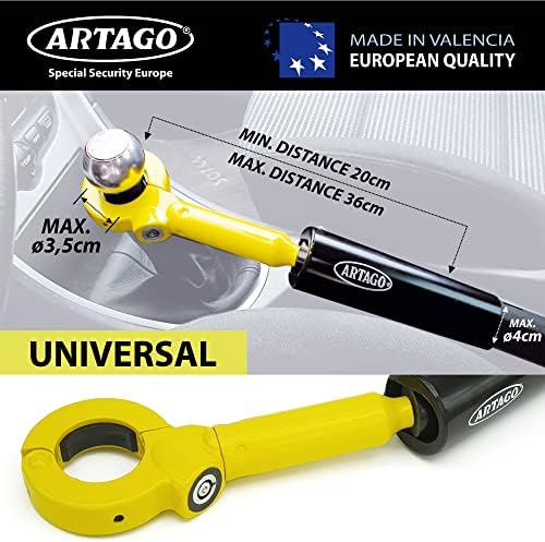 Artago 862A/B Car Handbrake Lock, More Adaptable Thread Adjustment, High Security with Anti-Drill Ball, Compact, Car Anti Theft Brake Gear Shift Knobs Handbrake Lock for Vehicle Van Camper