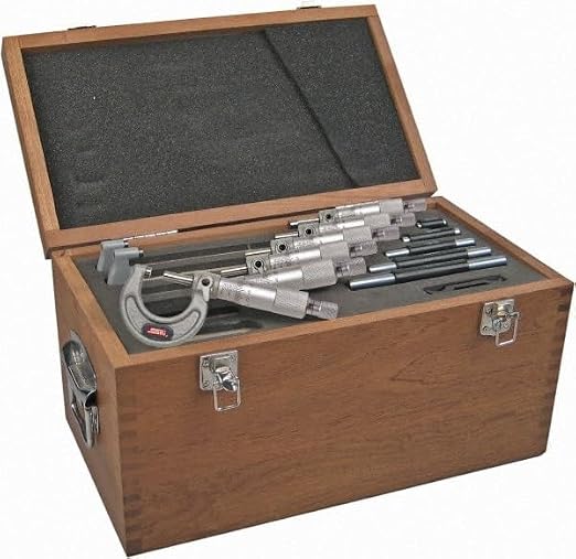 SPI 17-635-4 Calibrated Mechanical Outside Micrometer Set: 6 Micrometers, 0 to 6 inch Range