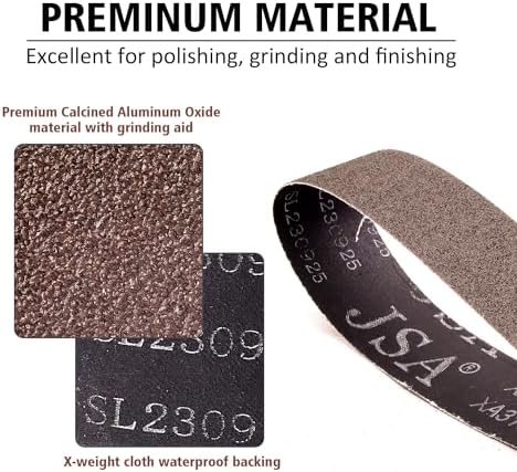 2 x 72 Inch Sanding Belts, 60/80/120/240/400/600 Grit, 6 Pack