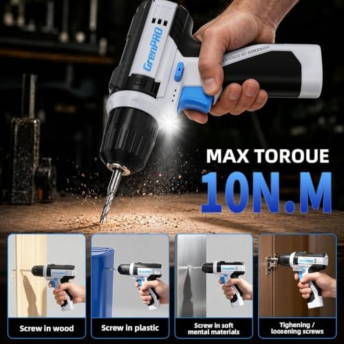 GRENPRO 188PC Blue Cordless Drill Tool Set for Wo&Men Tool Kit for Home Box