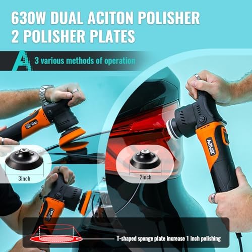 AUTIWOZ W02 Mini Buffer, 2/3Inch Dual Action Polisher, 12mm Random Orbital