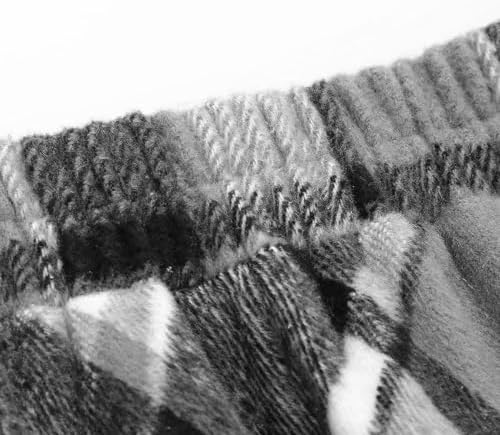 IDEALSANXUN Womens Plaid Wool Skirts Elastic Waist A-Line Pleated Tartan Long Skirts