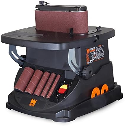WEN 6524 Oscillating Belt and Spindle Sander & POWERTEC 71002V Abrasive Cleaning Stick for Sanding Belts & Discs | Natural Rubber Eraser - Woodworking Shop Tools for Sanding Perfection