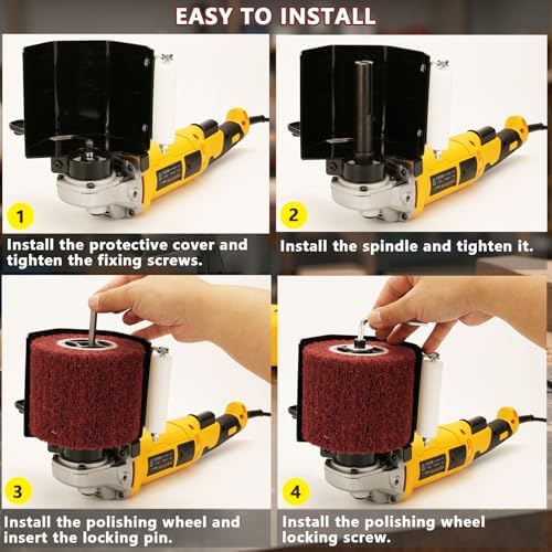 Burnishing Polishing Machine Adapter for Angle Grinder, US 5/8-11 Thread,Handheld Electric Polisher Attachment with auxiliary slider for Metal, Stainless Steel, Wood Grinding and Polishing.