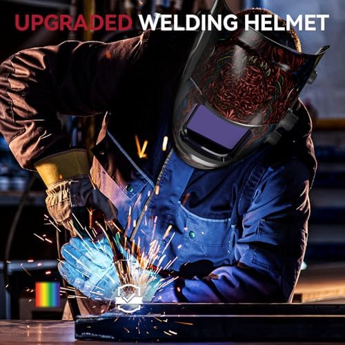 ARCCAPTAIN Auto Darkening Welding Helmet, 3.94"X3.66" Large Viewing Screen