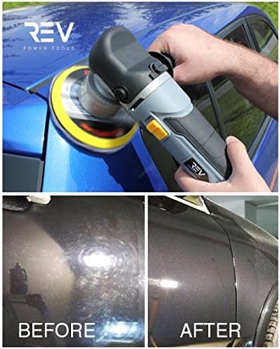 VViViD REV Random Orbit Buffer & Polisher, Paint-Safe, 2000-6400rpm, with 3 buffing cutting pads