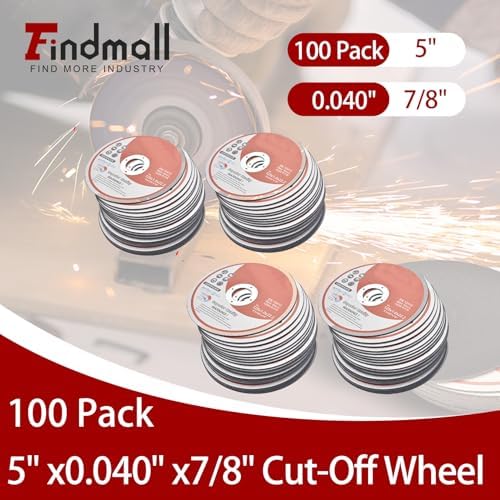 100 Pack 5" x.040 x7/8" Cut-Off Wheel - Metal & Stainless Steel Cutting Discs