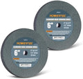 POWERTEC Bench Grinder Wheel 6 Inch 36 Grit, Aluminum Oxide Grinding Wheel for Bench Pedestal Grinder, 3/4" Thick 1/2" Arbor, Sharpening & Shaping Drill Bits, Blade, and Chisel 2PK (15514-P2)