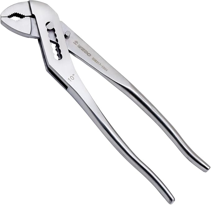WEDO Slip Joint Pliers,10-inch Tongue and Groove Pliers,Stainless Steel V-Jaw Groove Joint Pliers,Length 250mm(10"),Quick Release Water Pump Pliers,Corrosion Resistant | Tongue and Groove Pliers,Slip Joint Pliers,V-Jaw,Corrosion Resistant,Rust Proof,Fo...