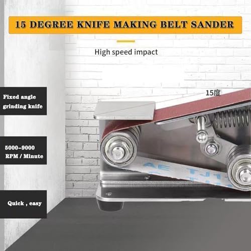 Mini Belt Sander, 7-Speed Knife Sharpener & Belt Grinder for Knife Making