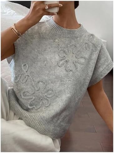 SOLY HUX Women's Short Sleeve Business Casual Sweater