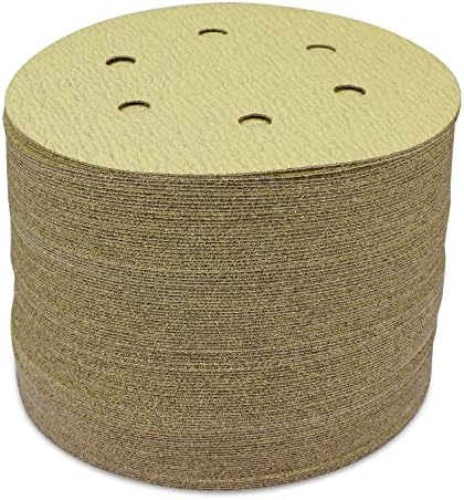 BHA 6" 6 Hole Hook & Loop Sanding Discs for DA Sander, 400 Grit - 100 Pack