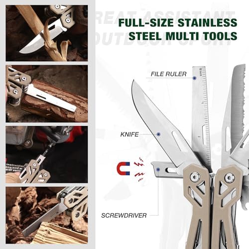 MOSSY OAK 21-in-1 Multitool, Stainless Steel Pliers with Pocket Knife