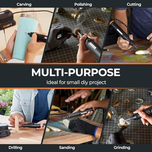 Crafting Tool Combo Kit - Rotary Tool, Airbrush Gun, Wood and Metal Crafter for Sanding, Carving, Painting, 20V Power Share Battery & 57-Piece Accessories Included