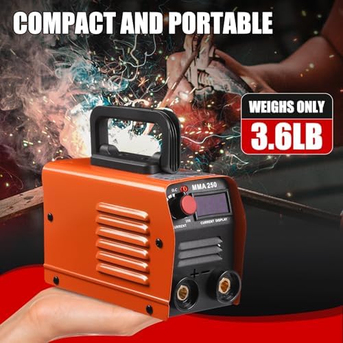 Mini Portable Welding Machine,MMA 250A 110V Stick Welder,IGBT Inverter Welder Machine,Hot Start, Arc Force, Anti-Stick,Small Welder for Beginners