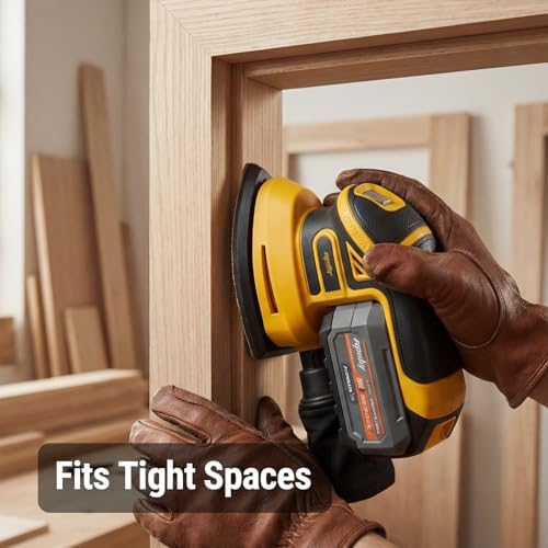 Brushless Cordless Detail Sander Compatible with Dewalt 20V MAX Battery (TOOL ONLY), Lightweight Corner Sander with Dust Box & 10 Sandpapers, 12,000 OPM Compact Power Tool for Wood, Metal & DIY